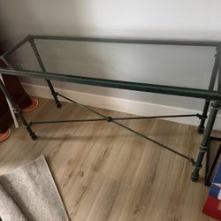 Glass Top Table With Metal Frame