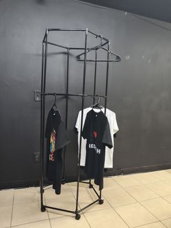 commercial clothes rack on wheels