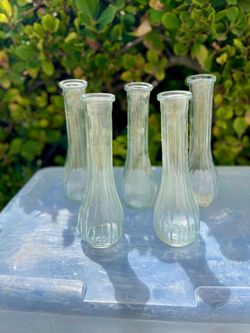 Set of 23Clear Glass Bud Vases