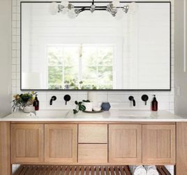 Dovains 51x31 In. Modern Rectangle Metal Framed Bathroom Vanity Mirror