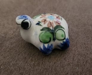 Hand-Painted Ceramic Frog Figurine