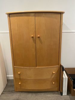 Maple Wood Storage Cabinet - 2 Doors + 2 Drawers