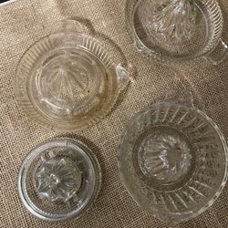 vintage clear glass citrus juicers 