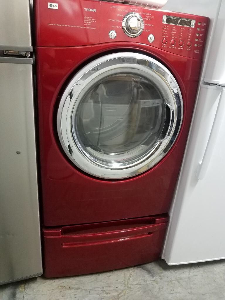 RED 🍒 CHERRY LG GAS DRYER WITH PEDESTAL🛸