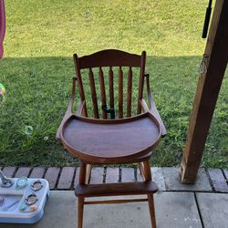 Vintage wooden highchair