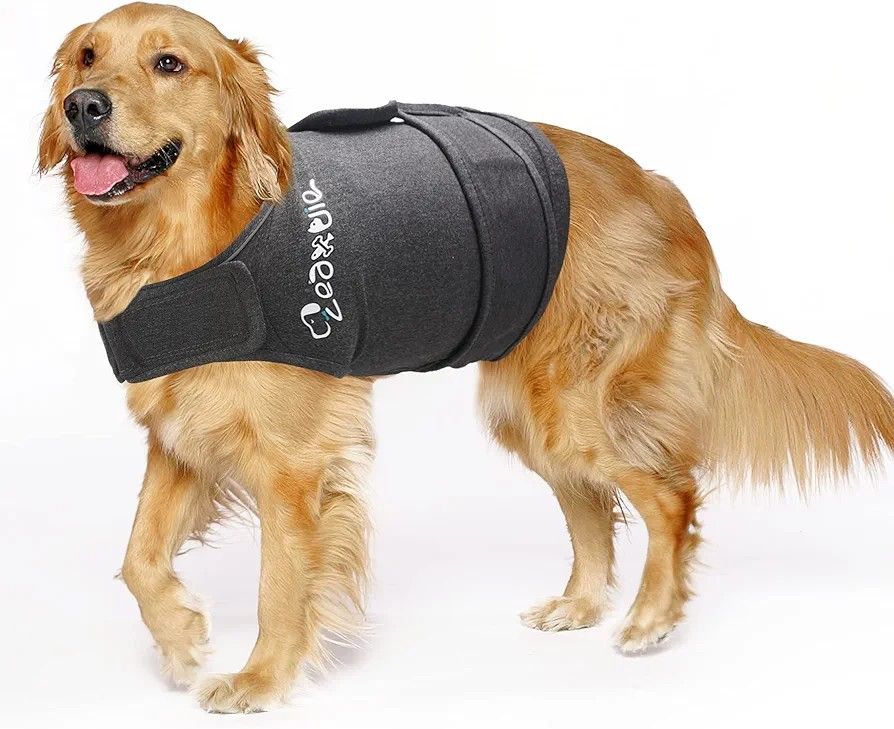 Brand New - Zeaxuie Baby-Use-Grade Dog Anxiety Vest, Breathable Dog Jacket Wrap for Thunderstorm, Travel, Fireworks, Vet Visits- Calming Coat -XL-Gray