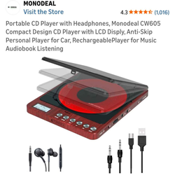 Portable CD player for car-in excellent condition!-Holland ($60 new)