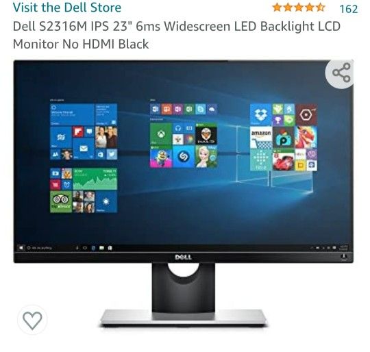 Dell S2316M IPS 23" 6ms Widescreen LED Backlight LCD Monitor No HDMI Black
(Used)