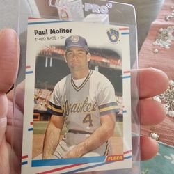 Paul Molitor Milwaukee Brewers '88 Fleer '88 Donruss Best Of Baseball '89 Fleer '90 Upper Deck '91 Fleer Baseball Cards 