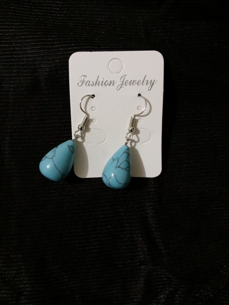 Turquoise Fishhook Earrings