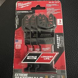 Milwaukee 1-3/8 in. Nitrus Carbide Universal Fit Extreme Materials Cutting Oscillating Multi-Tool Blade (3-Pack