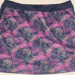 Women’s size XL polyester floral skirt skort with pockets - could be worn as swimsuit 
