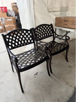 NUU GARDEN Cast Aluminum Patio Dining Chairs