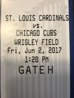 Cubs vs Cardinals Friday June 2nd 1:20 pm 4 tickets available