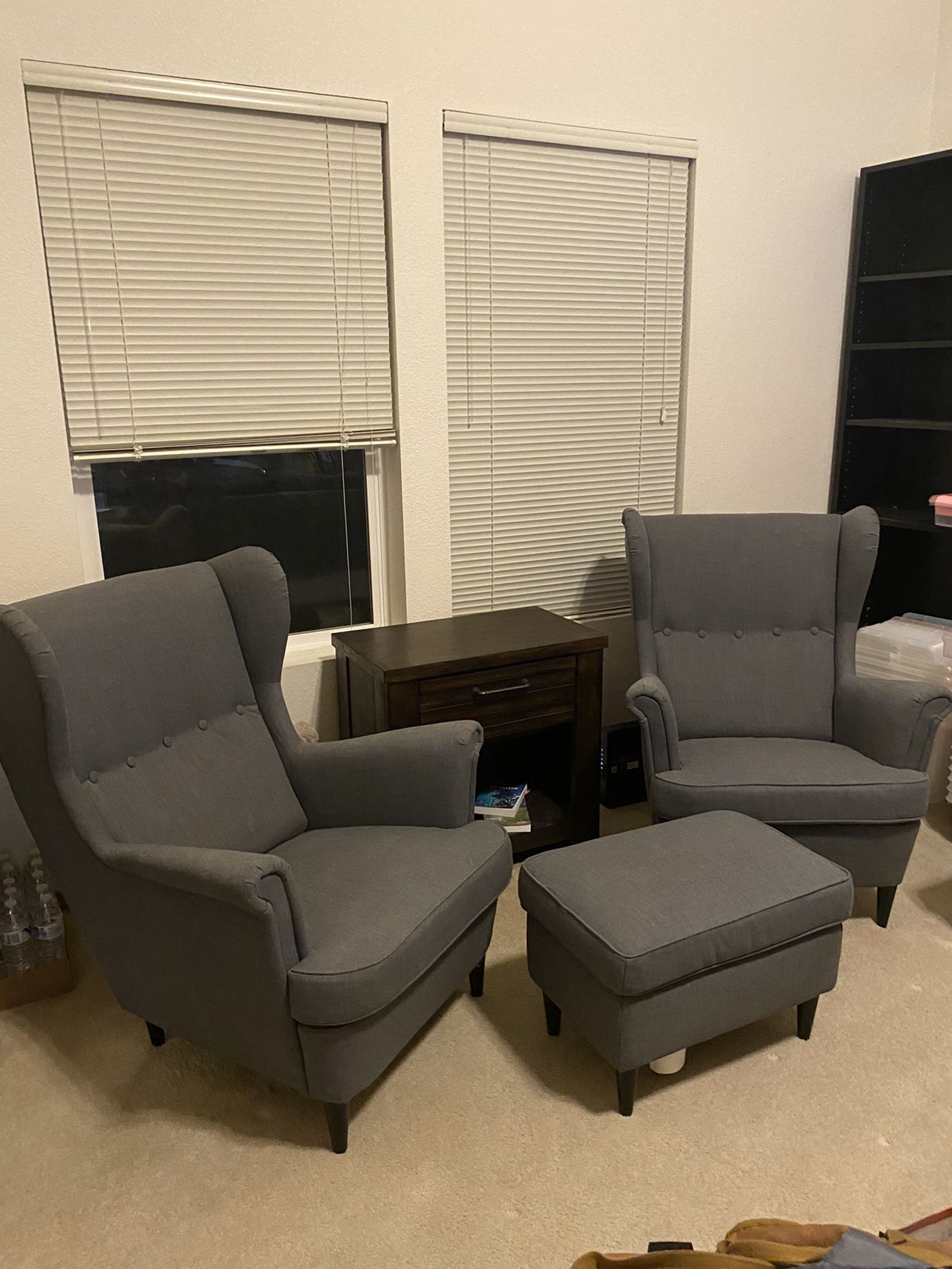 Wingback Chair Set w/ Ottoman