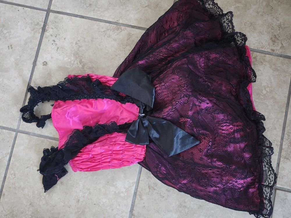 Halloween Costume Pink And Black Classic Dress