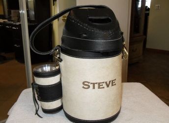 Father’s Day best gift for your Steve Leather cowhide Coffee pump Carafe Thermos Thermal dispenser keg holder Steve