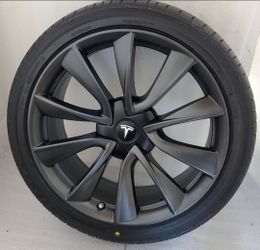 OEM Set 4 New Tires and Tesla Model 3 19" Wheels Rims Gun Metal Grey