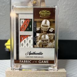 Donruss 2008 Fabric of the Game Combos Prime /15 Shockey Winslow Miami Hurricane