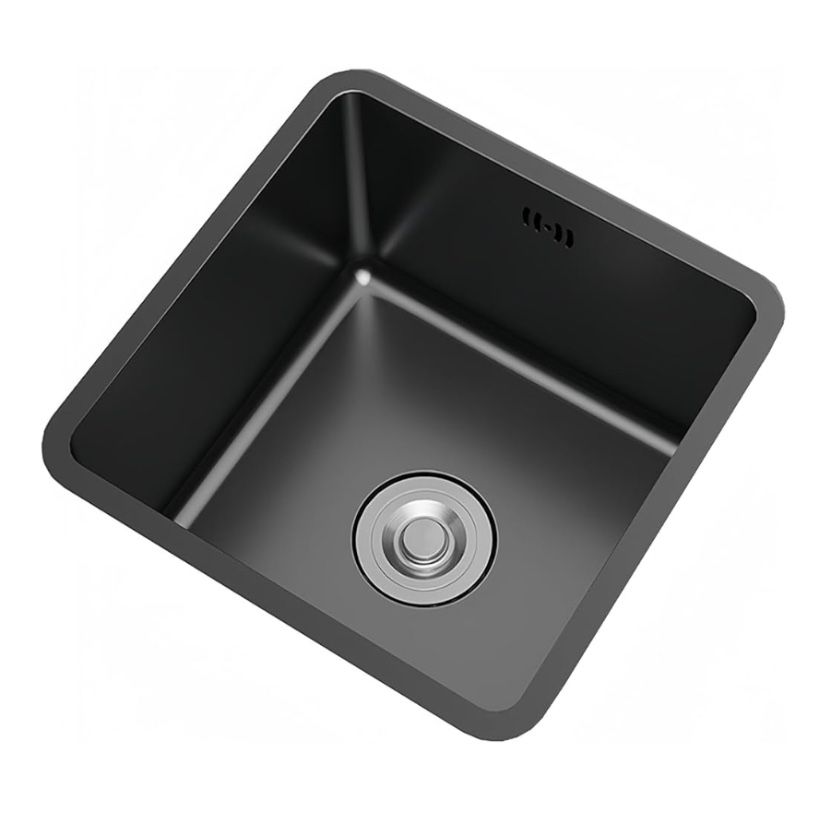 Kferfft 15.7x15” Black Undermount Single Square Sink