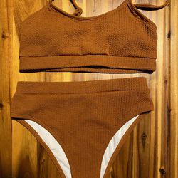 Brown Bikini Top and Bottoms 