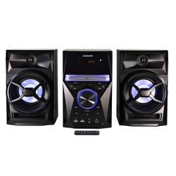 Magnavox MM441 3-Piece CD Shelf System With Digital PLL FM Stereo Radio, Bluetooth Wireless Technology, And Remote Control In Black | Blue Colored Spe