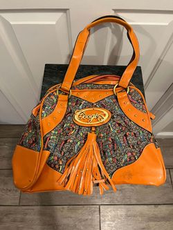 Coogi Signature Print Handbag with Tassel