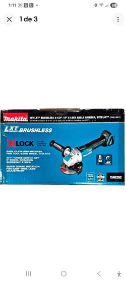 BRAND NEW MAKITA XAG25Z  LXT 18V BRUSHLESS 4 1/2" X LOCK GRINDER AND 18V 4AH BATTERY AND CHARGER 