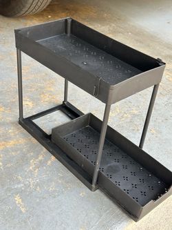 Black 2-Tier Under Sink Organizer 15.5x8.5 h 14