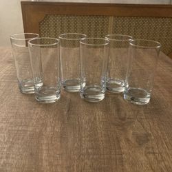 Set of 6 Clear Drinking Glasses