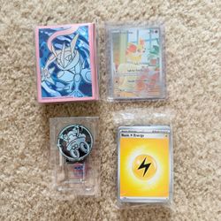 Pokemon Center Chaos Rising Fennekin 080 Stamped Promo Card with Accessories