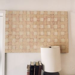 Beige tan nude checkered modern minimalist textured painting original wall art mixed media on canvas