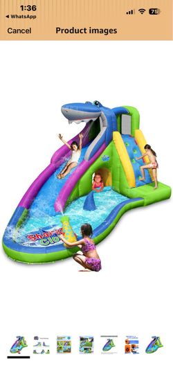 Shark Club Inflatable Water Slide Park