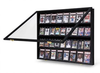 36-Slot Graded Card Display Case Wall Mount, Lockable