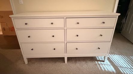 White IKEA 6 drawer dresser