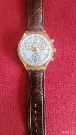 Collectors Vintage Swiss Swatch 1993 Chrono Croccante SCK401 Tachometer Collectors Time Piece. Keeps perfect time. Movement: Swiss Quartz Chronograph