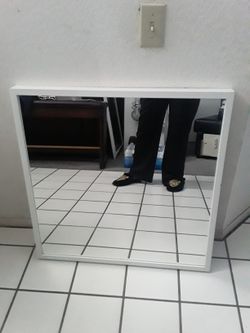 Square Mirror 27.5" x 27.5" White Frame