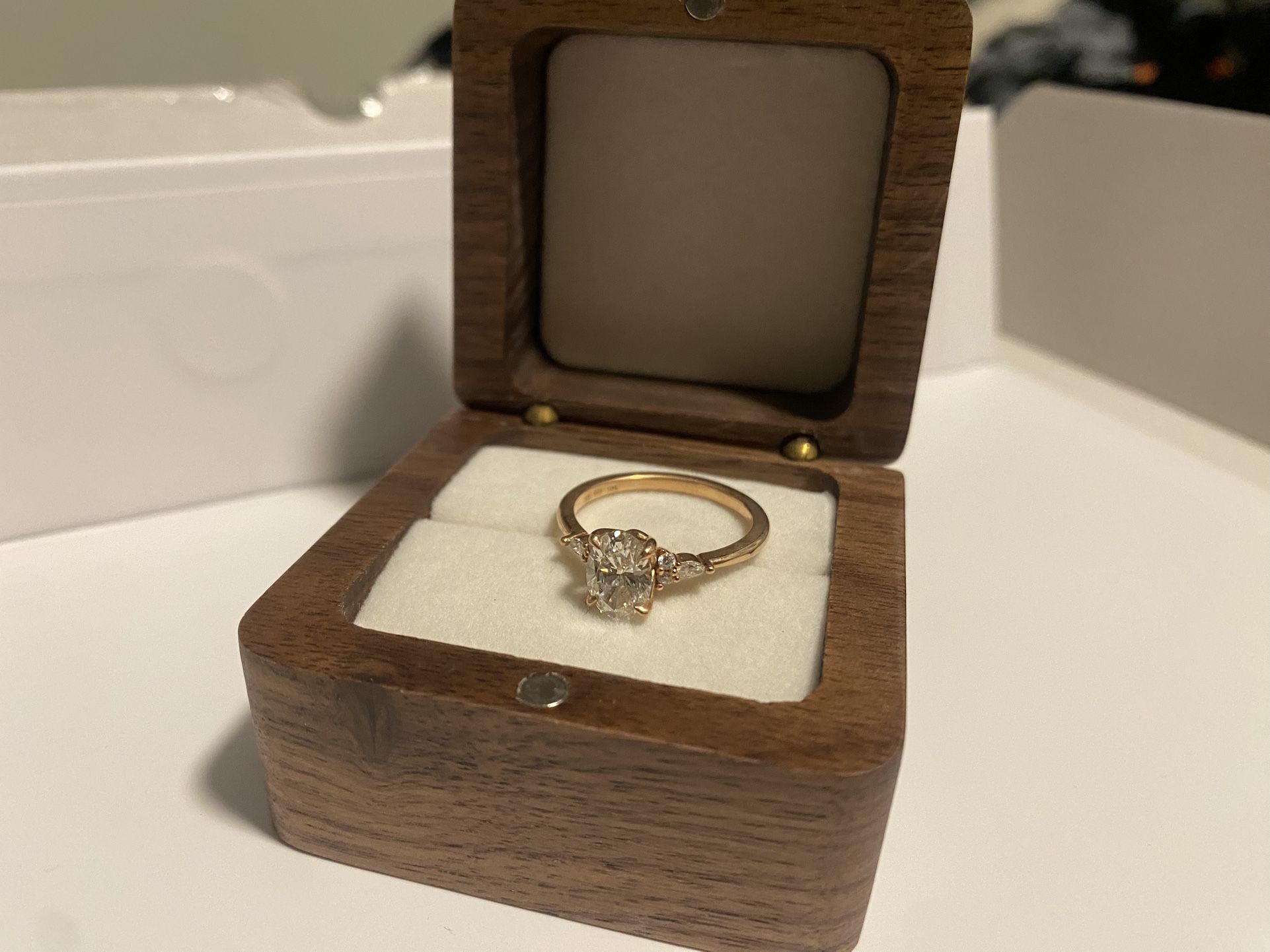 Engagement Ring 1.3 Karat Size Seven Lab Grown