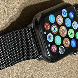 Apple Watch Series 7 (GPS + Cellular) 45mm Stainless Steel Case with Graphite Milanese Loop - Graphite