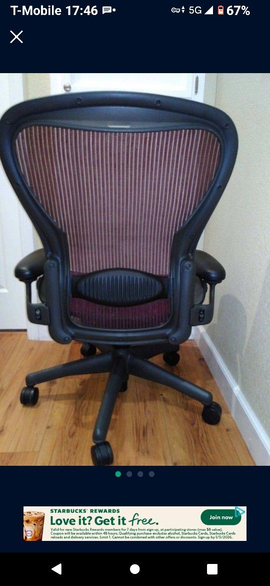 Rare Herman Miller Aeron Large C Fully loaded Ergo Mesh Office Chair Red / Graphite 49ers ! Free Delivery Possible