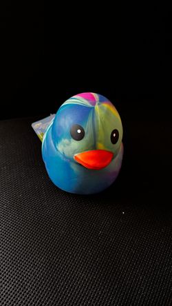 Sunny Days Blue Rainbow Jumbo Duck Squeezy Squishy Toy NEW