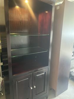 Bookshelves - Two Bassett Mahogany /Cherry Color, 17x74 Dimensions