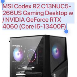 MSI Codex R2 C13NUC5-266US Gaming Desktop w / NVIDIA GeForce RTX 4060 (Core i5-13400F) 