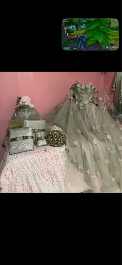 Sage green Quinceanera dress