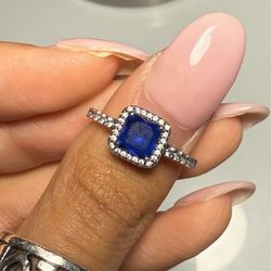 Pandora Square Sparkle Halo Ring