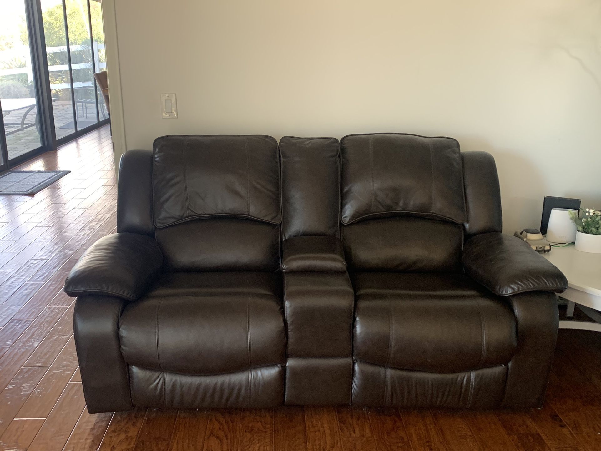 100% Genuine Leather Couch - Loveseat Recliner