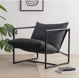 Zinus Aidan Sling Accent Chair, Metal Framed Armchair with Shredded Foam - Brand New in Box