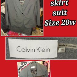 Calvin Klein Womens Skirt Suit