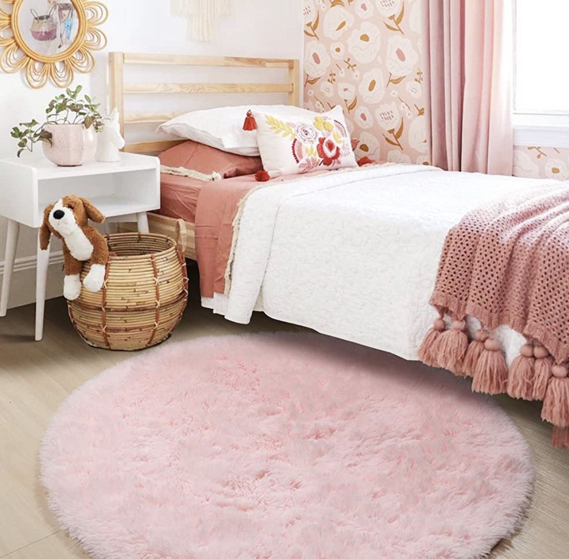 Pink Rug for Girls Bedroom