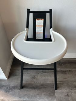 Ikea BLÅMES - Black Wooden High Chair with Tray